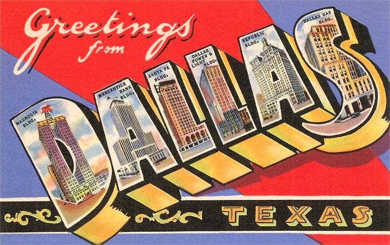 Postcard - Greetings from Dallas, Texas
