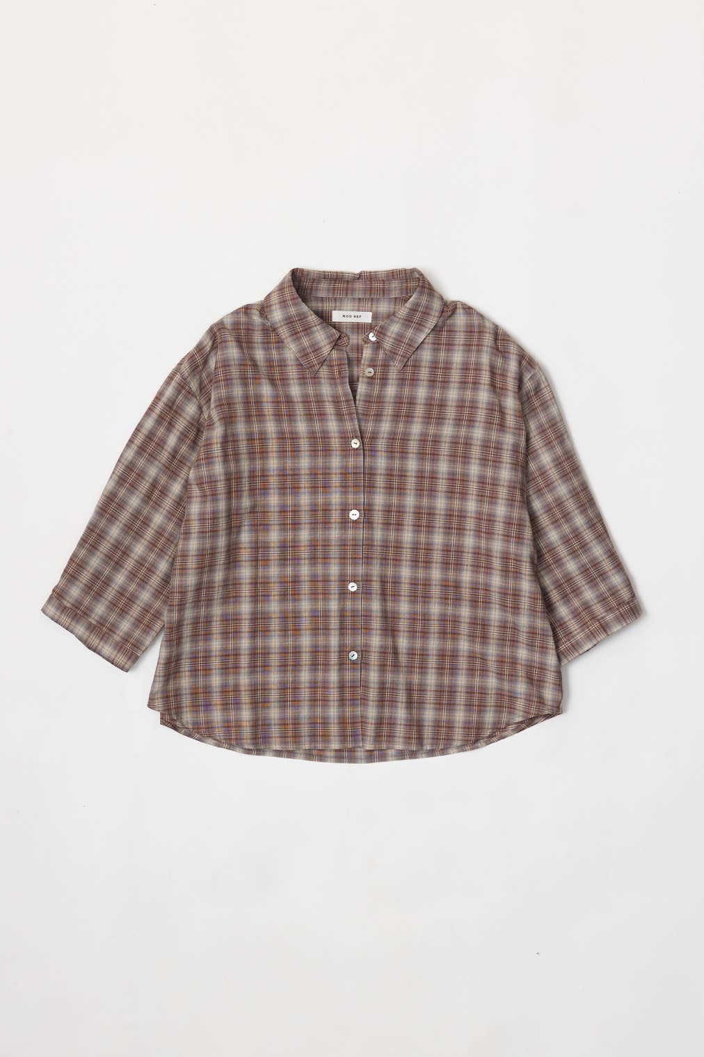 The Clara Top | Lightweight Plaid Linen Shirt