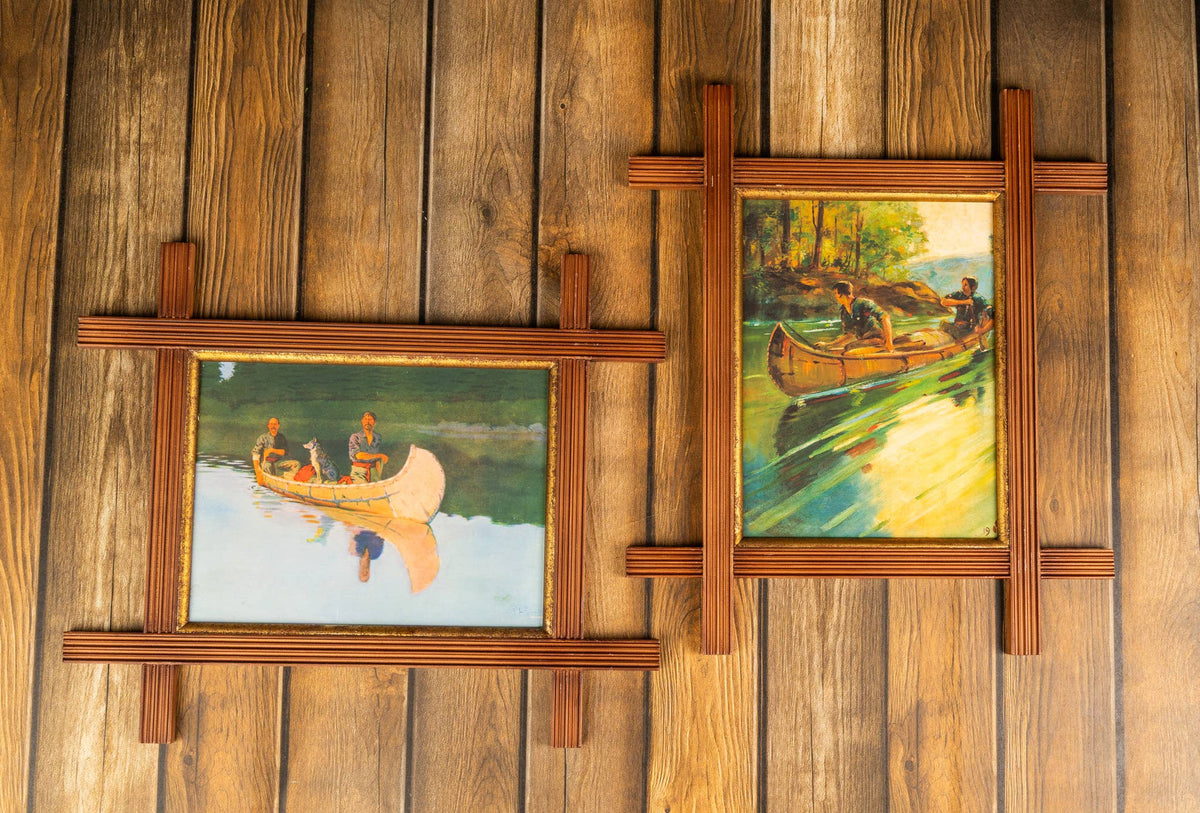 Rustic Canoe Lake Framed Prints