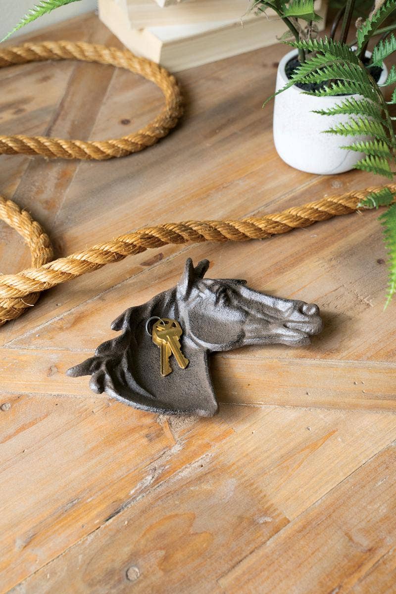Cast Iron Horse Head Trinket Dish