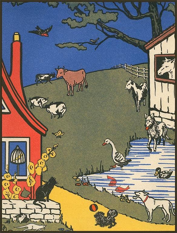 Farm Scene Postcard