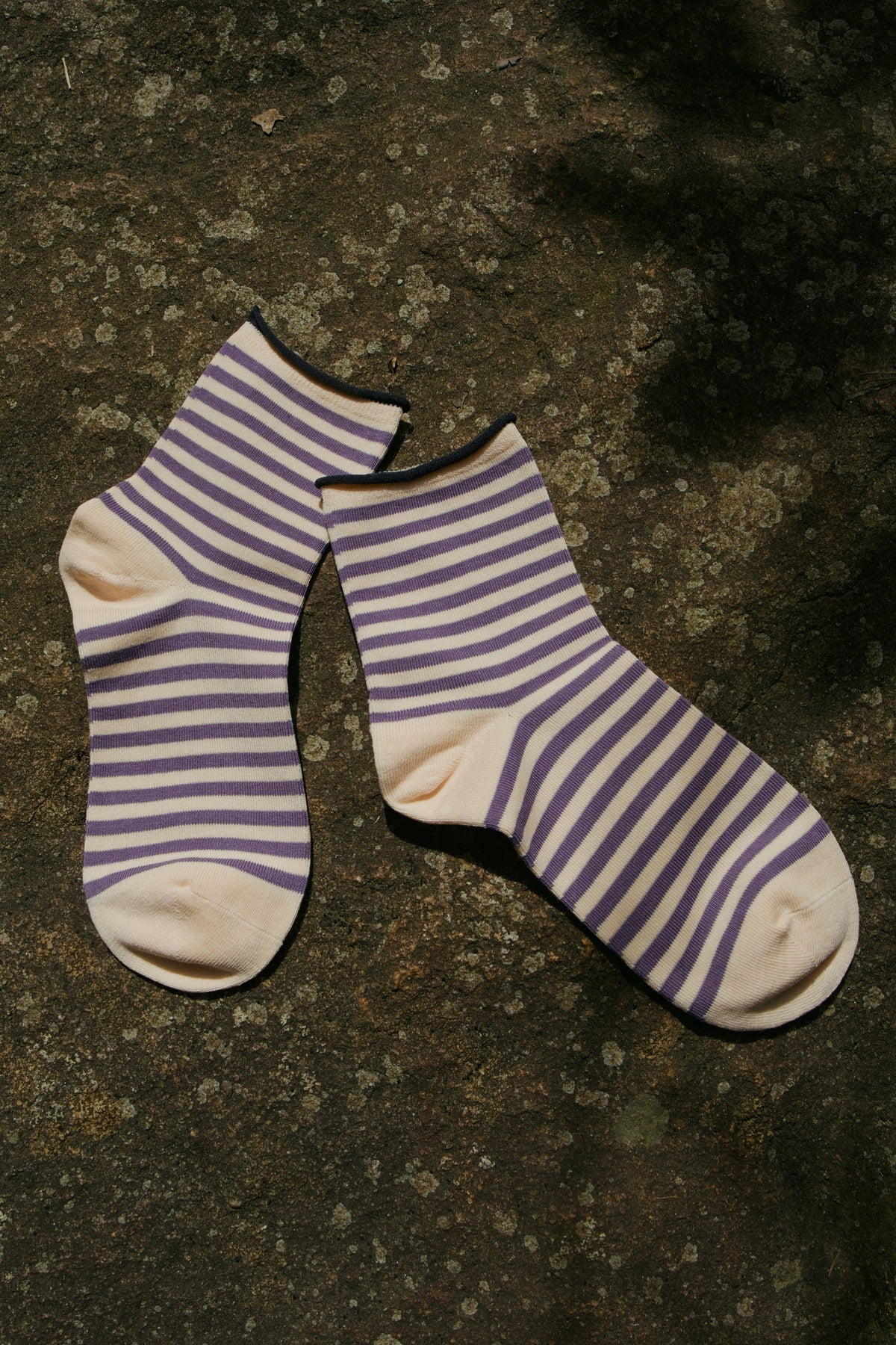 Violet Meadow Striped Socks