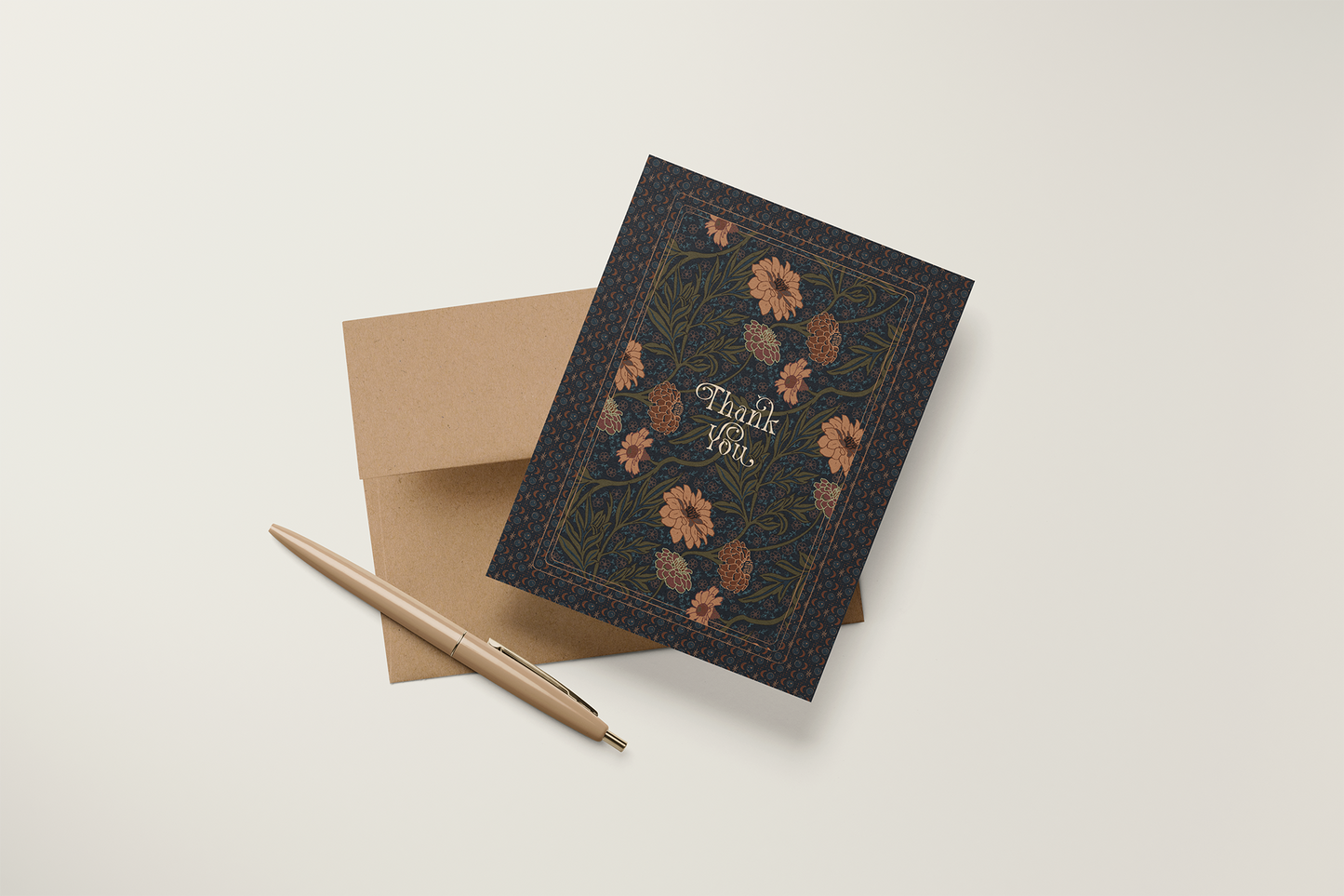 Moonlight Zinnia Thank You Card