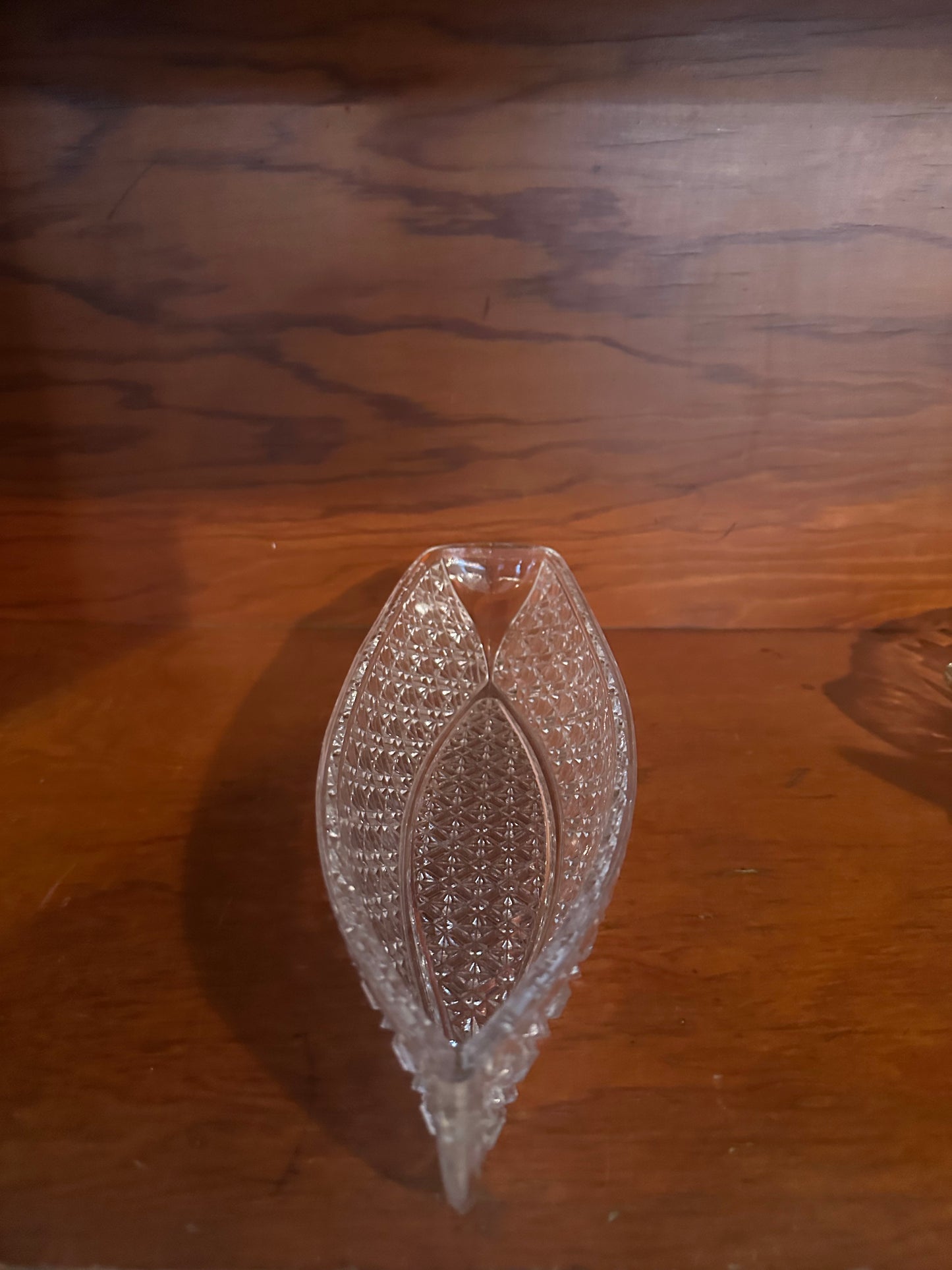 Cut Pressed Crystal Boat Bowl