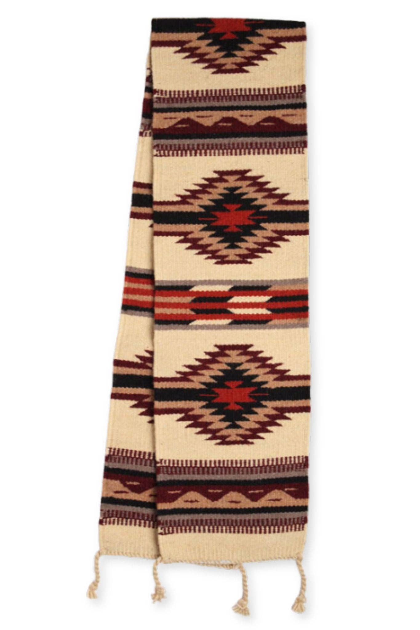 10" x 80" Cream Diamond Wool Runner