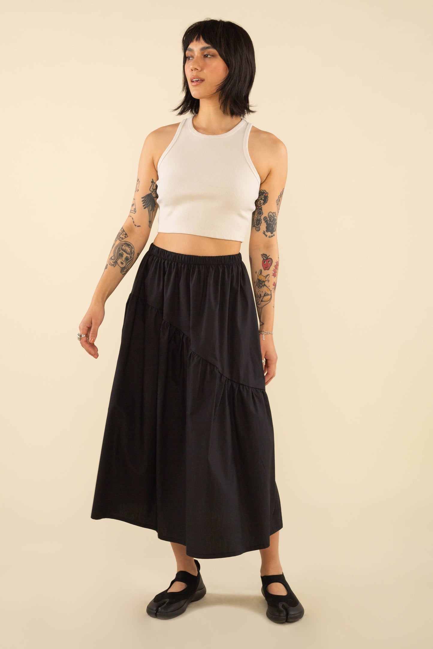Danny Midi Skirt : Black