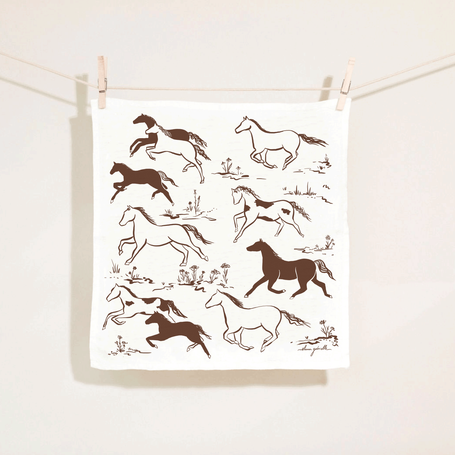 Wild Horses Linen Napkins - Set of 2