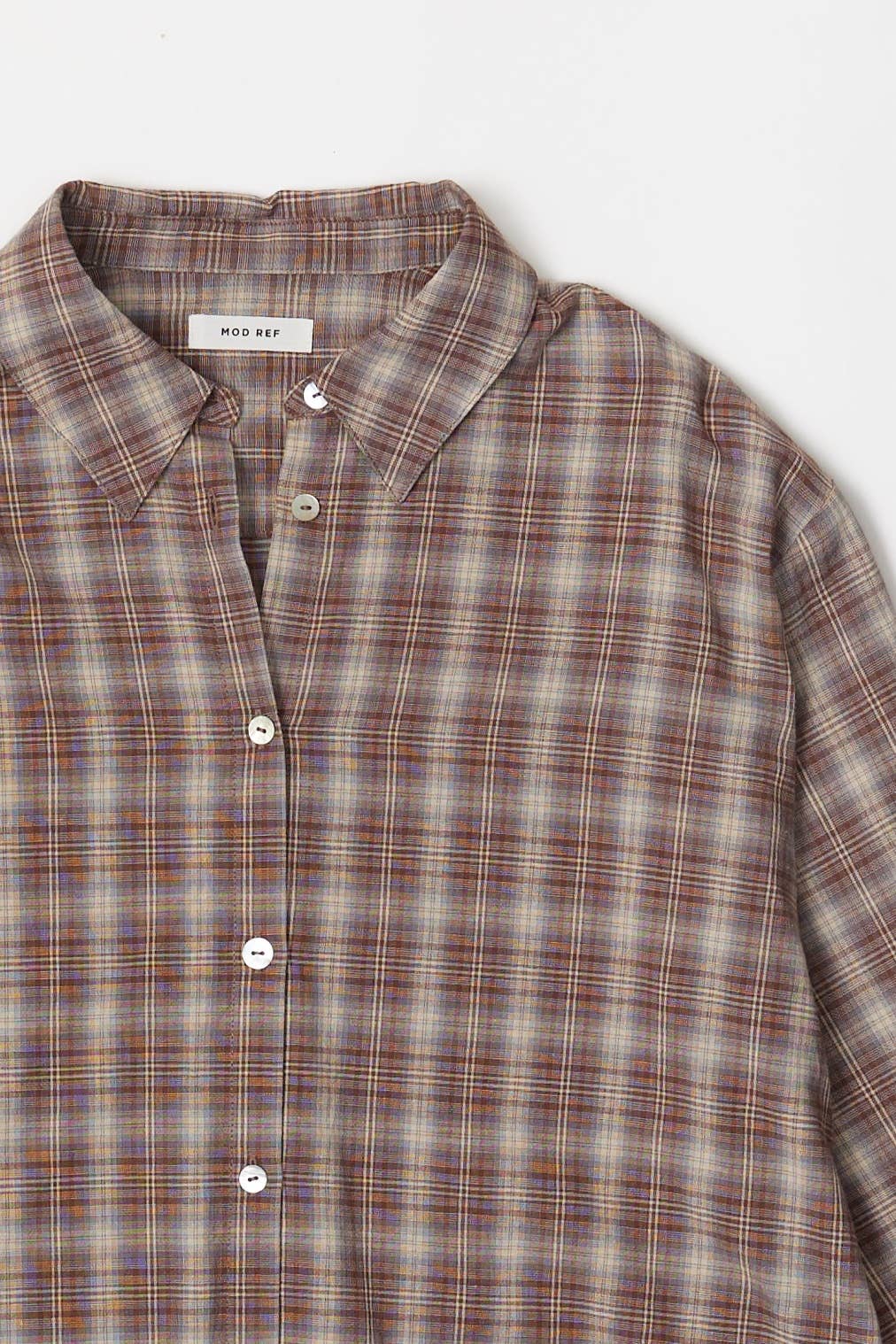 The Clara Top | Lightweight Plaid Linen Shirt