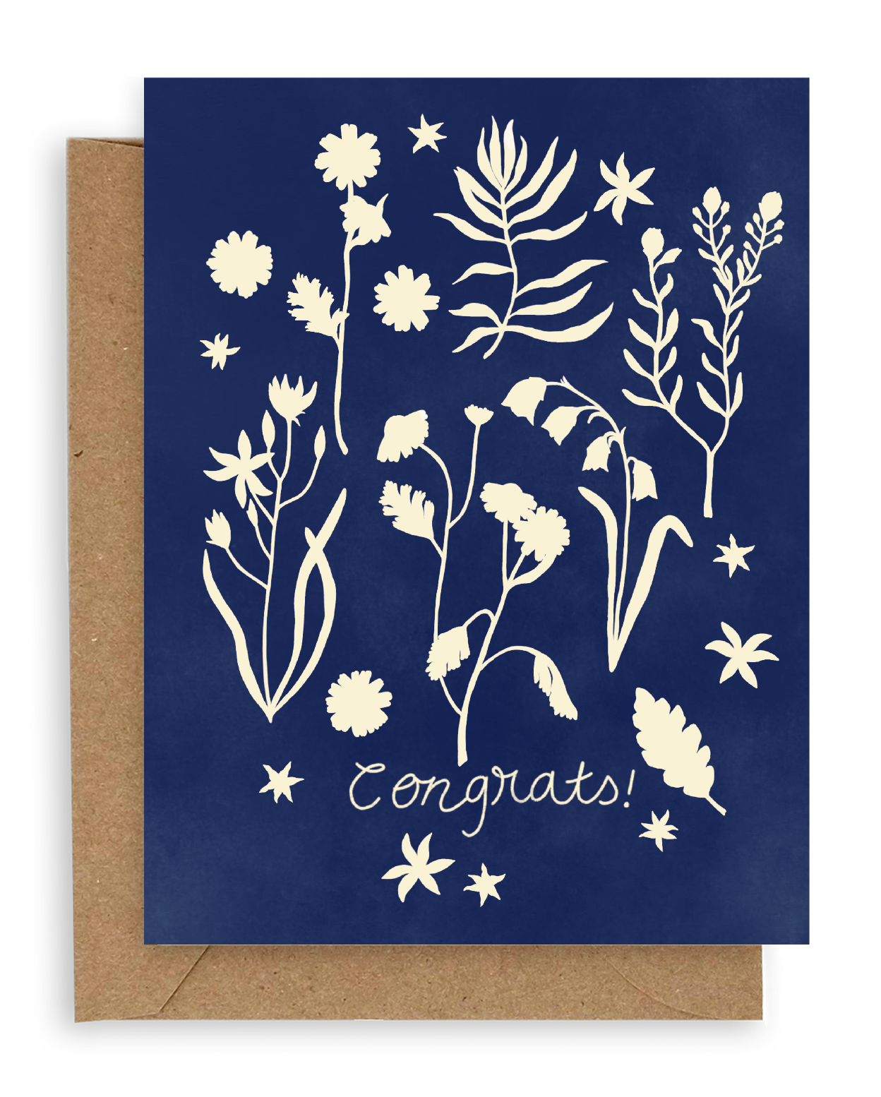 Indigo Flora Congrats Card