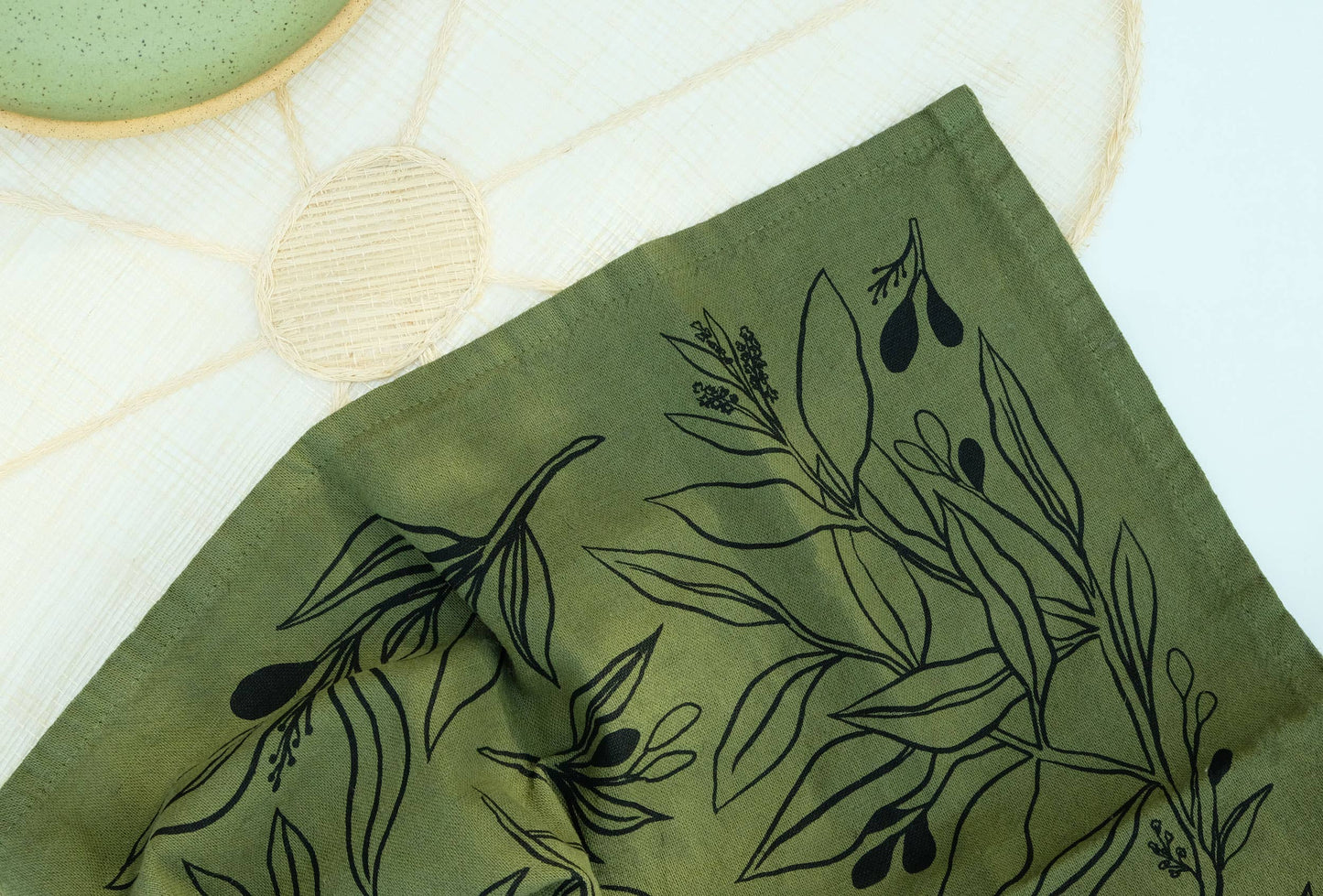 Olive Linen Napkins - Set of 2