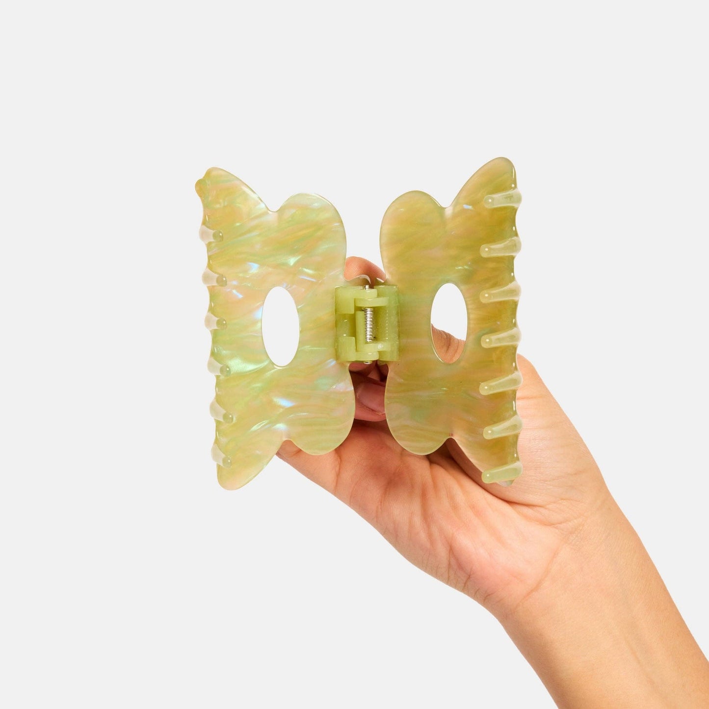 Flower Claw in Jade Swirl