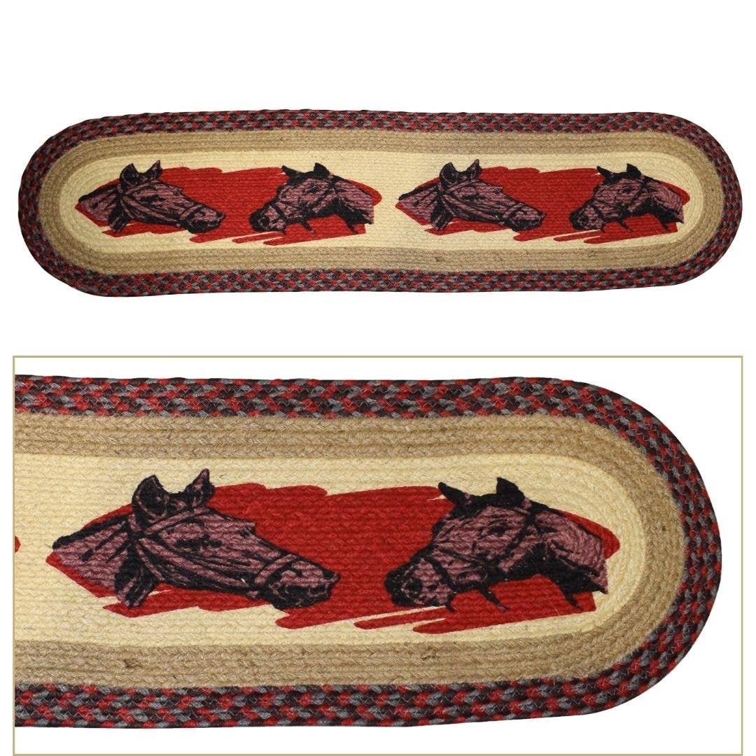 Horse Heads Jute Table Runner