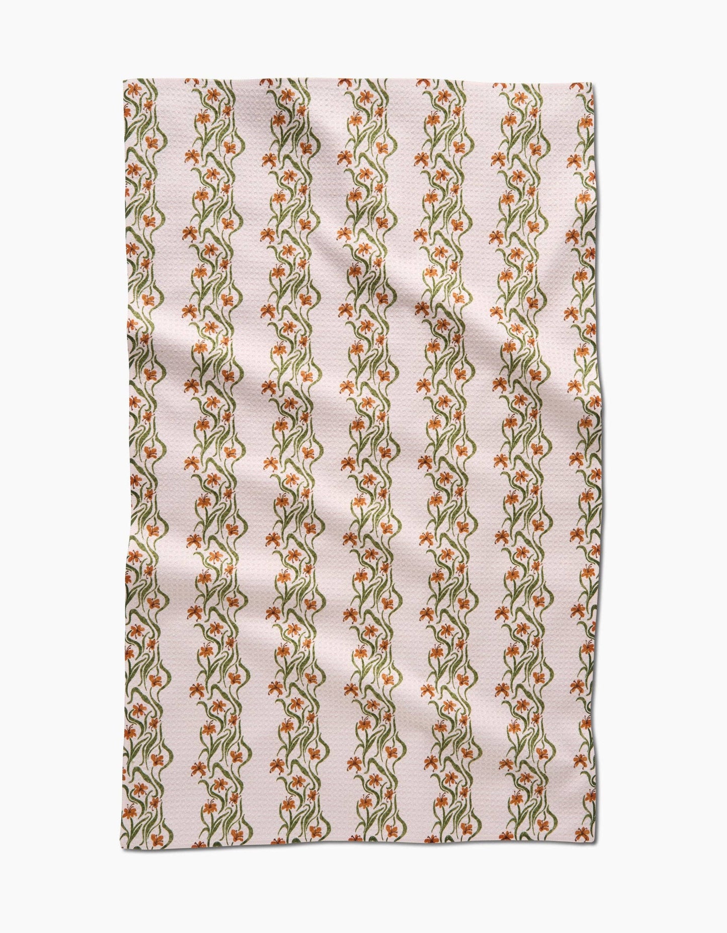 Floral Fall Stripe Tea Towel