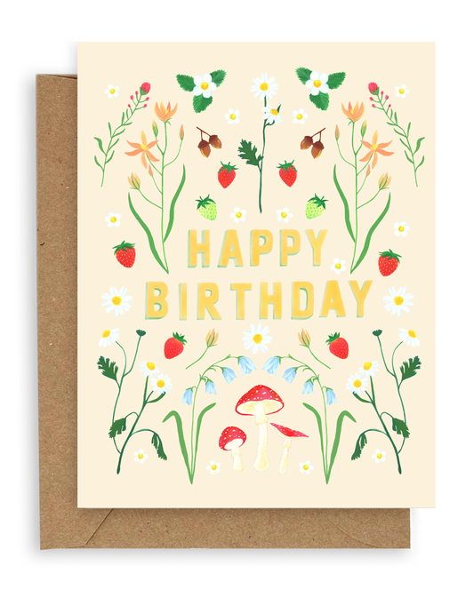 Flora Fauna Birthday Card