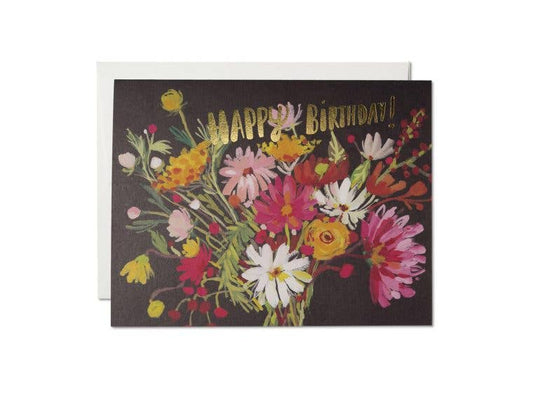 Vintage Happy Birthday Bouquet Card