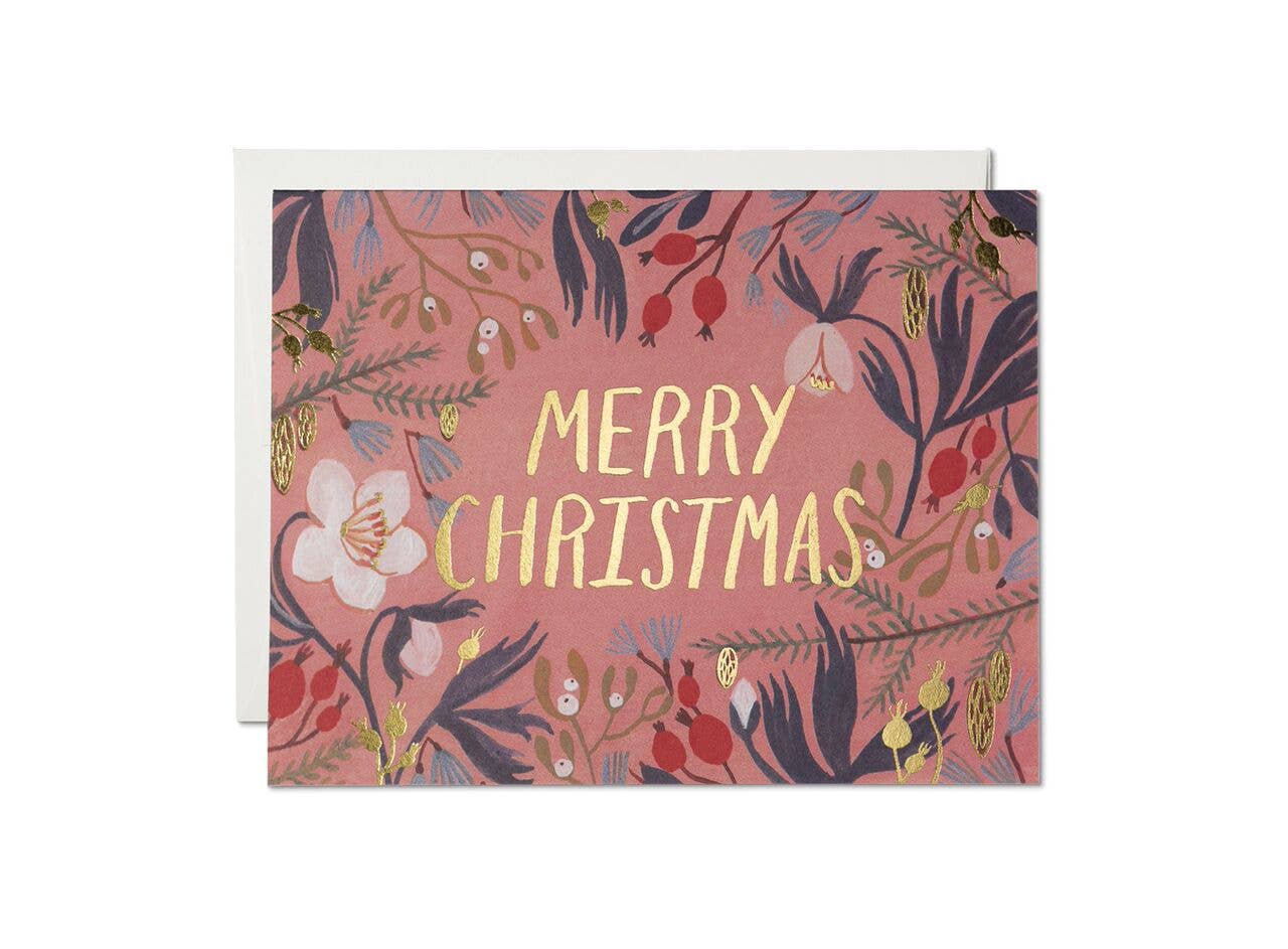 Christmas Flowers Christmas holiday greeting card