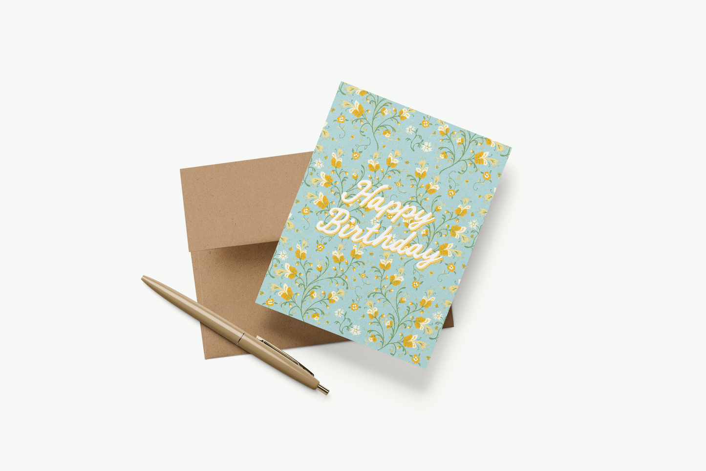 Twining Floral Birthday Card