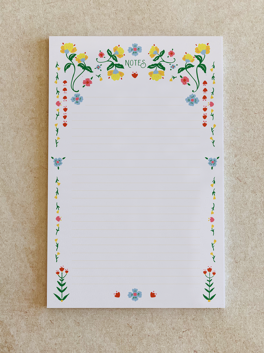 Positano Mirrored Sprig 5.5 x 8.5 Notepad