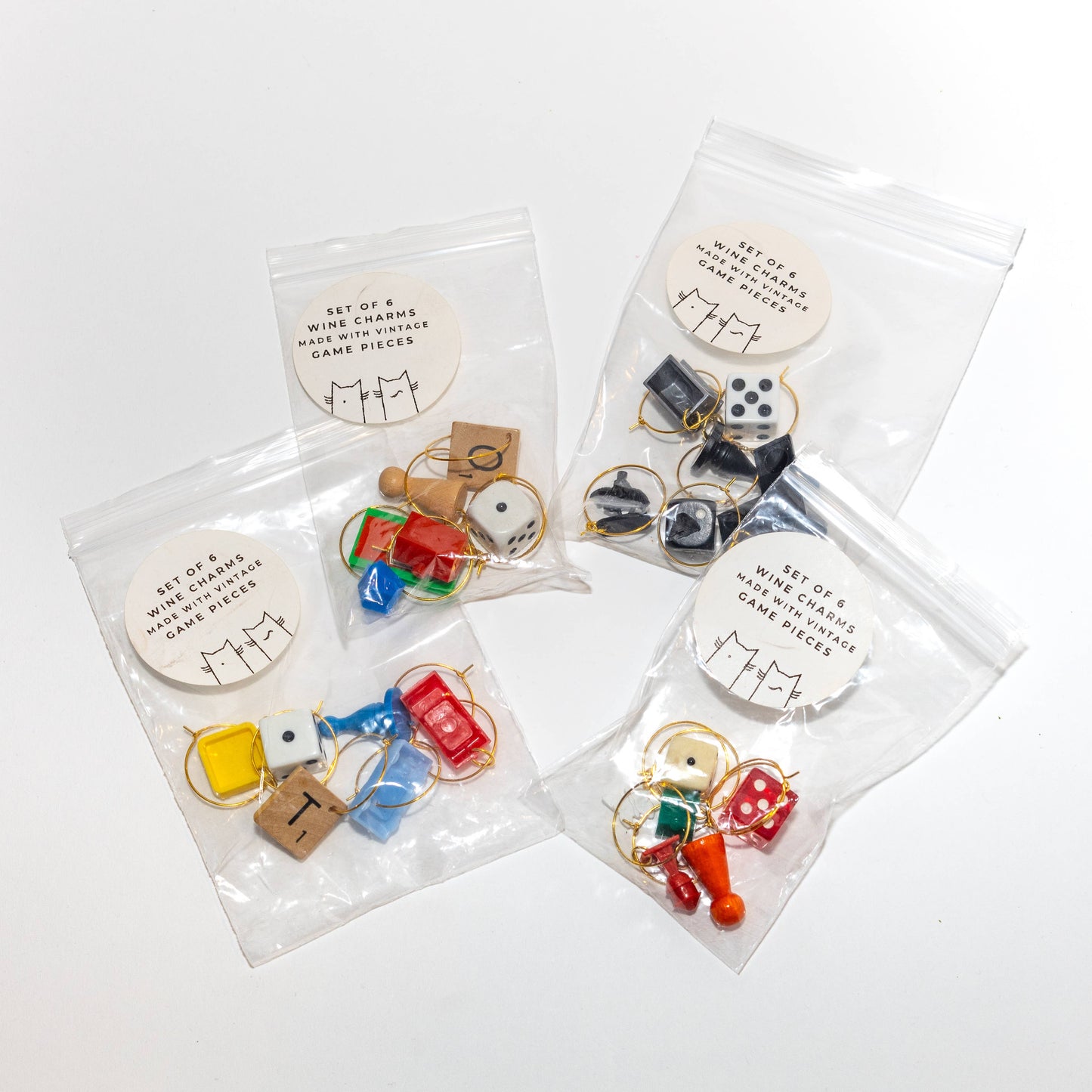 Vintage Game Piece Drink Charms