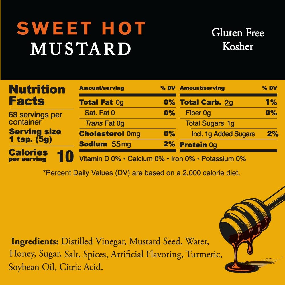 Sweet Hot Mustard with Honey 12 oz squeeze