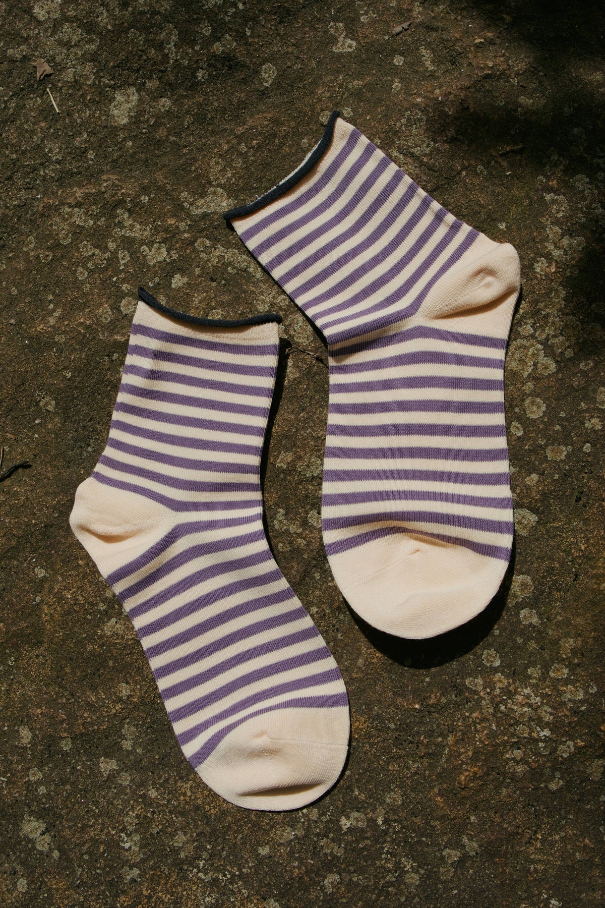 Violet Meadow Striped Socks