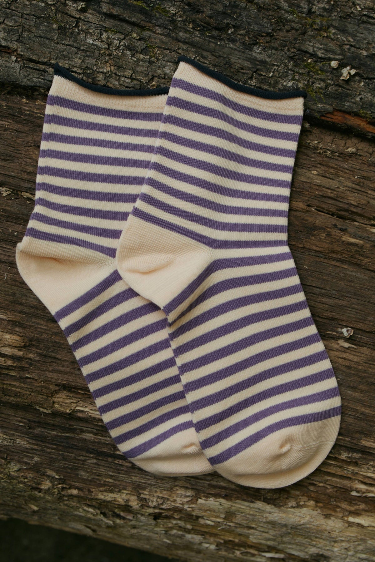 Violet Meadow Striped Socks