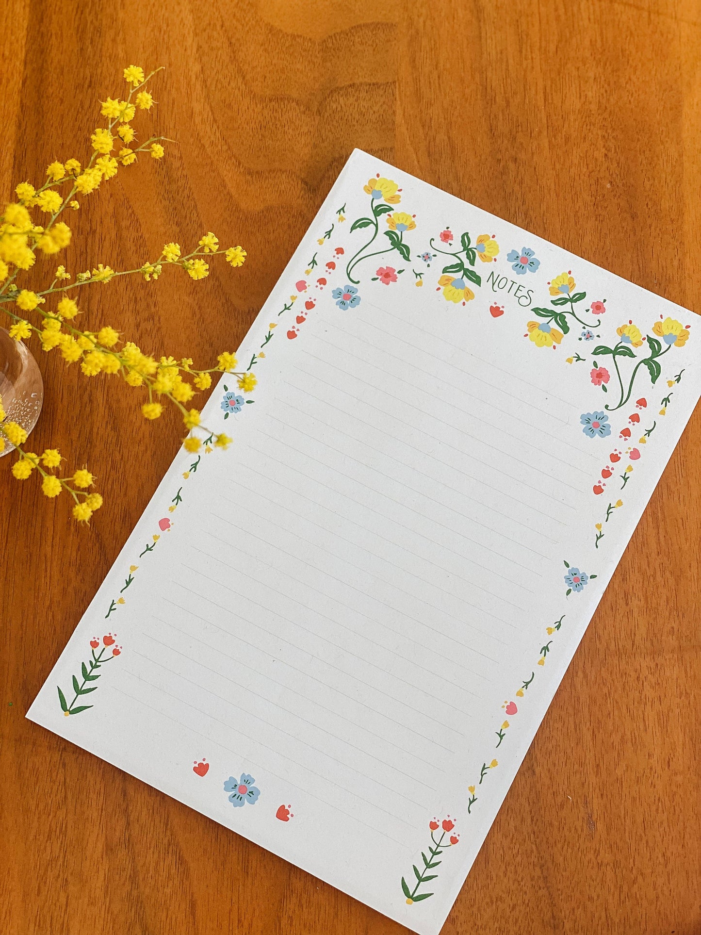 Positano Mirrored Sprig 5.5 x 8.5 Notepad
