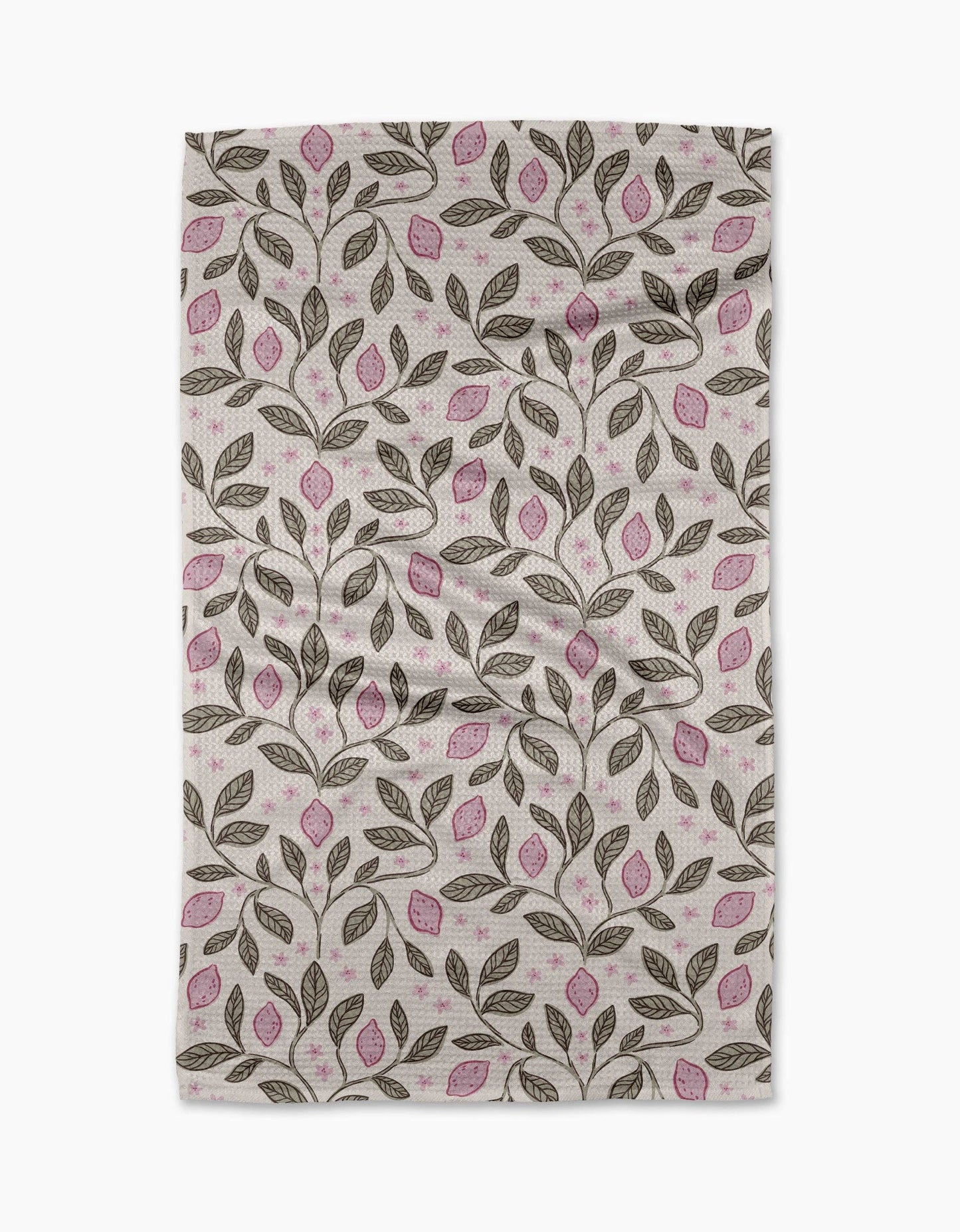 Pink Summer Lemons Tea Towel