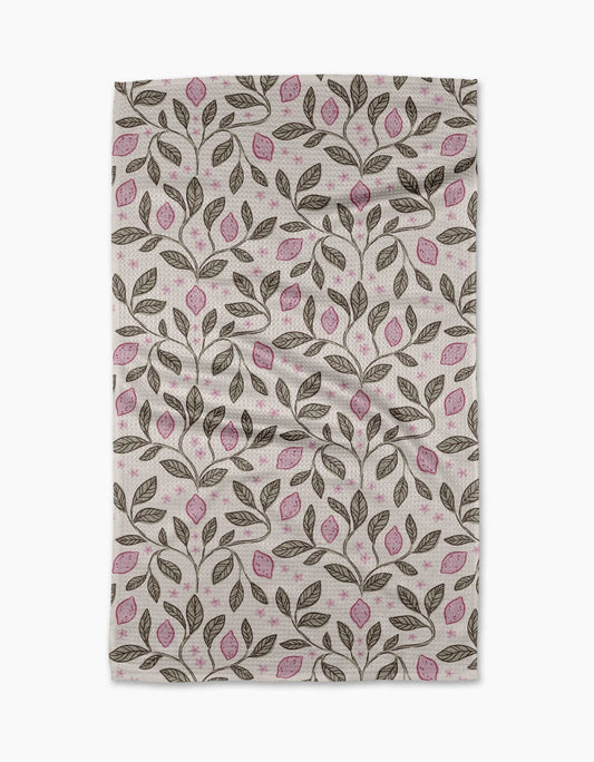 Pink Summer Lemons Tea Towel