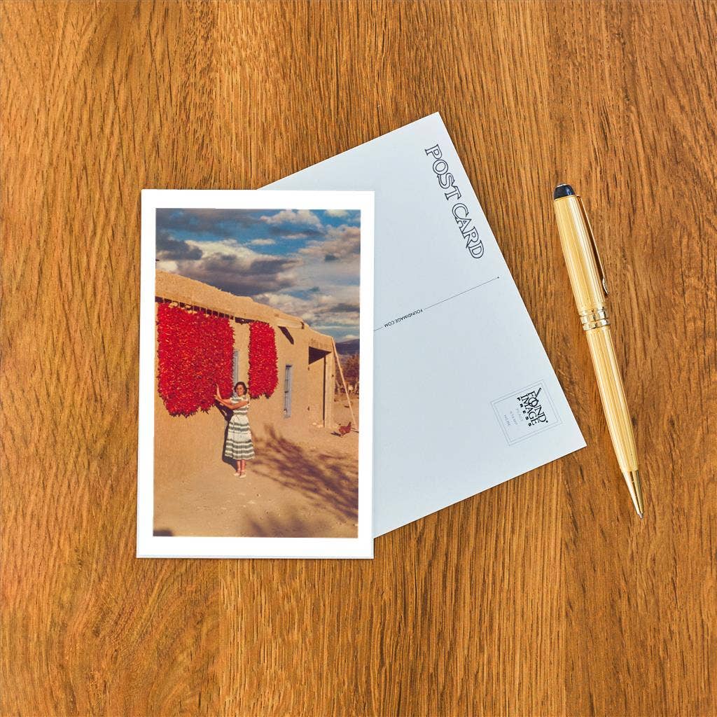 Woman with Ristras Postcard