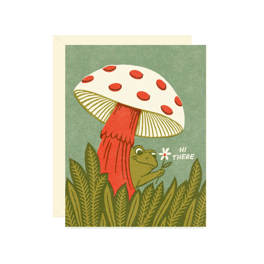 Hi There Frog and Mushroom Card