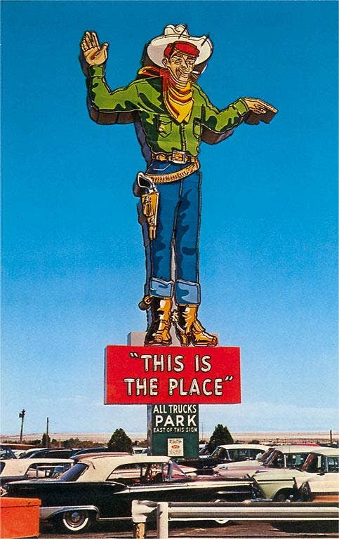 Giant Cowboy Sign Postcard
