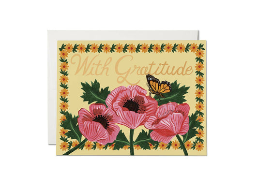 With Gratitude Poppies card