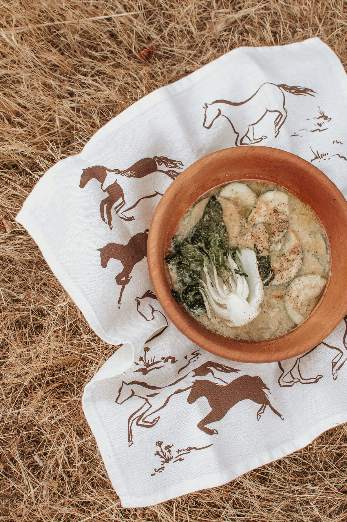 Wild Horses Linen Tea Towel - Western Kitchen Decor + Gift