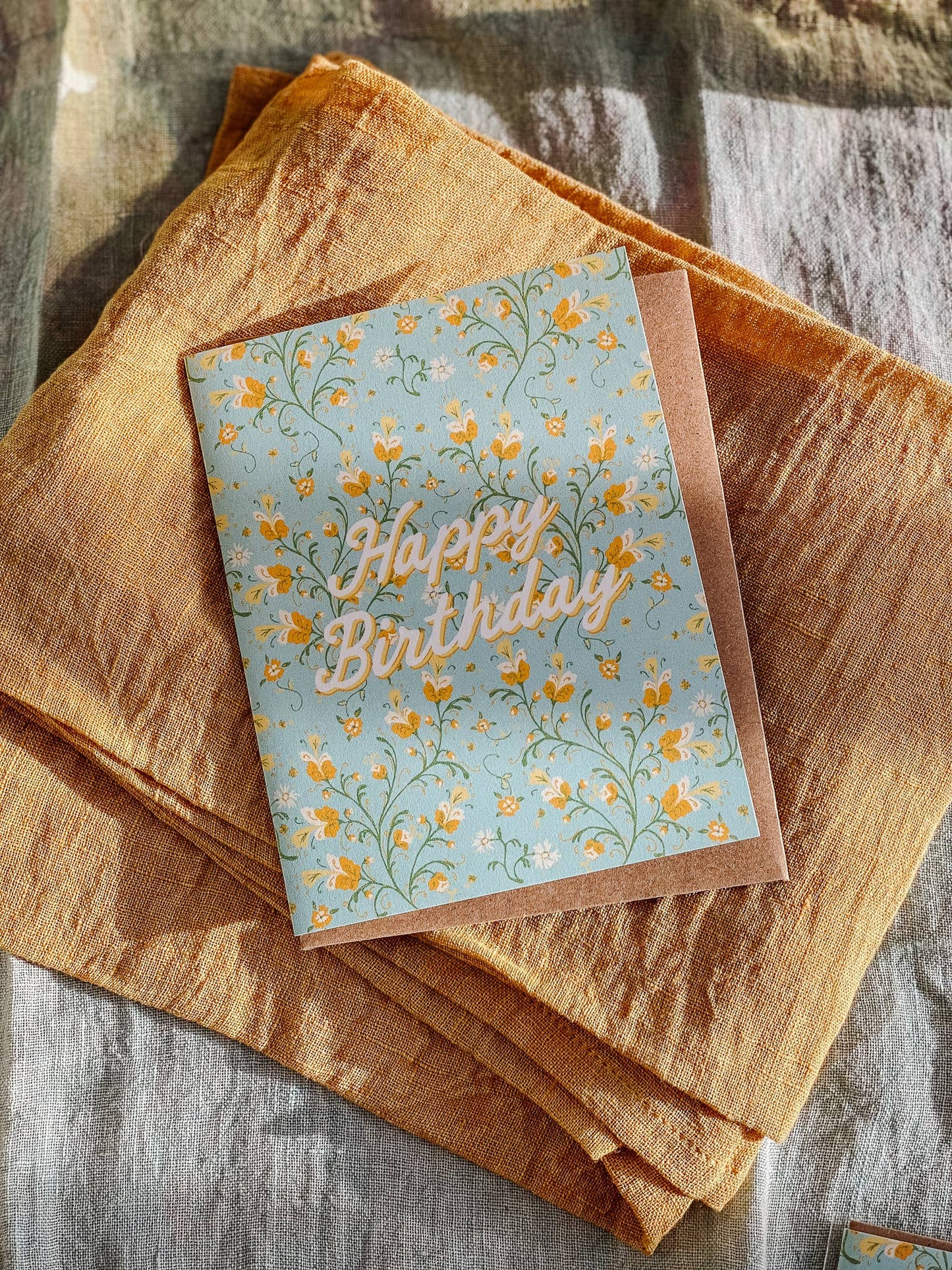 Twining Floral Birthday Card