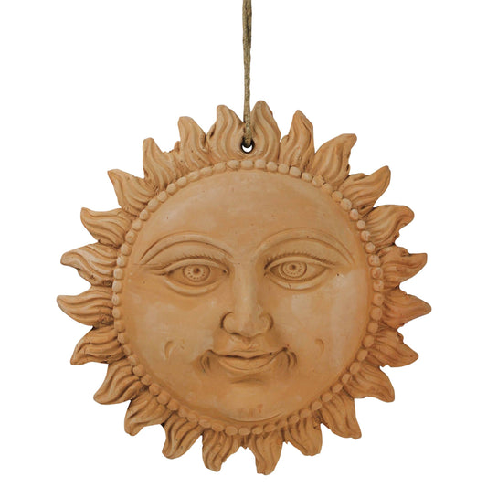 Terra Cotta Sun.  11” jute hanger