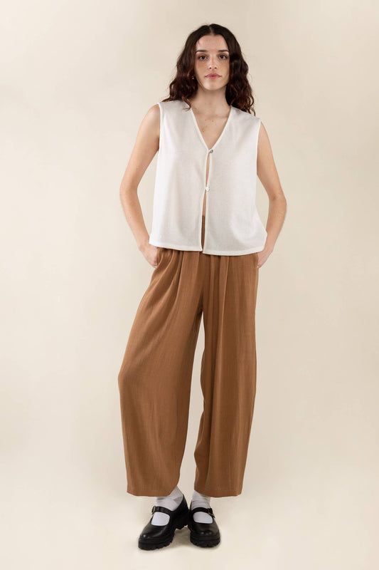 Linen Lantern Pant | Mid Rise Barrel