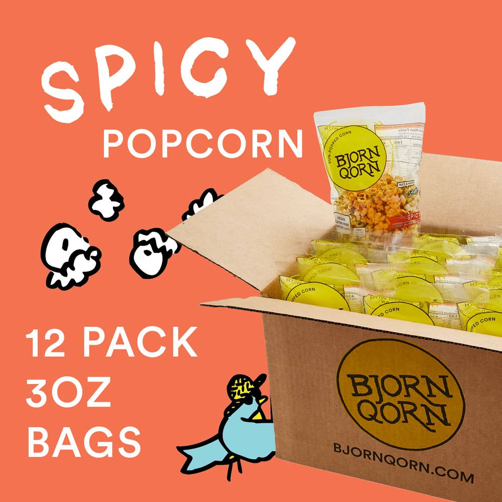 3oz Spicy BjornQorn Popcorn