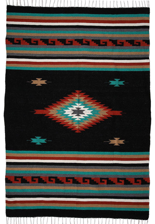 Mitla-Style Blanket - Black