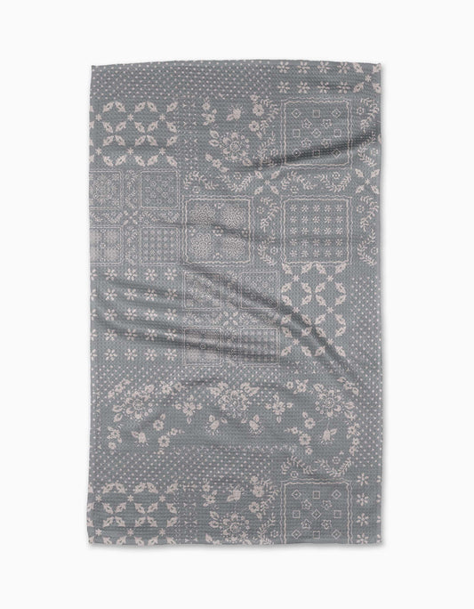 Blossoming Bandanna Grey Tea Towel