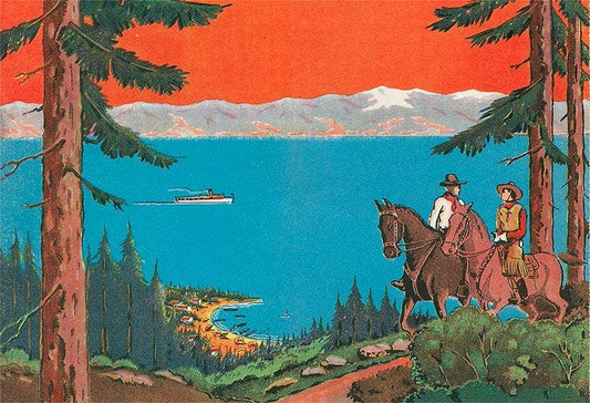 Cowboys on Mountain Trail Postcard