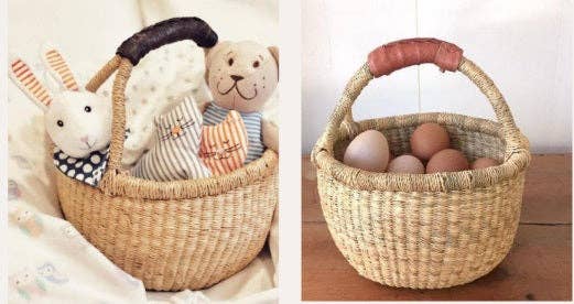 African Market Basket | Ghana Bolga Basket | Dye Free