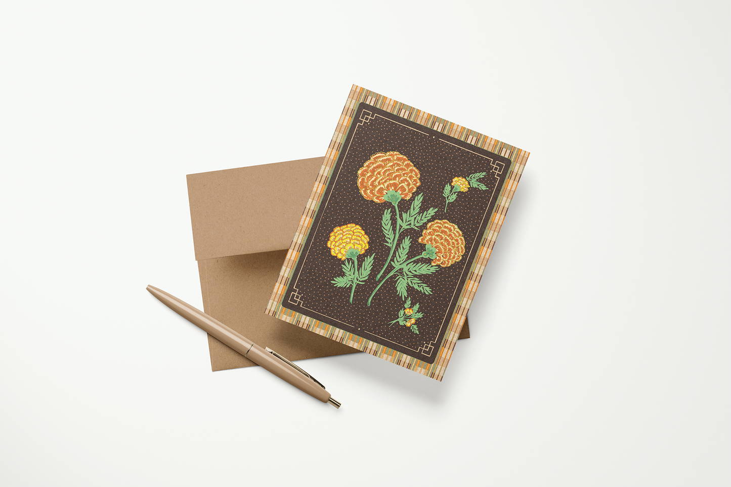 Knit Marigolds Card