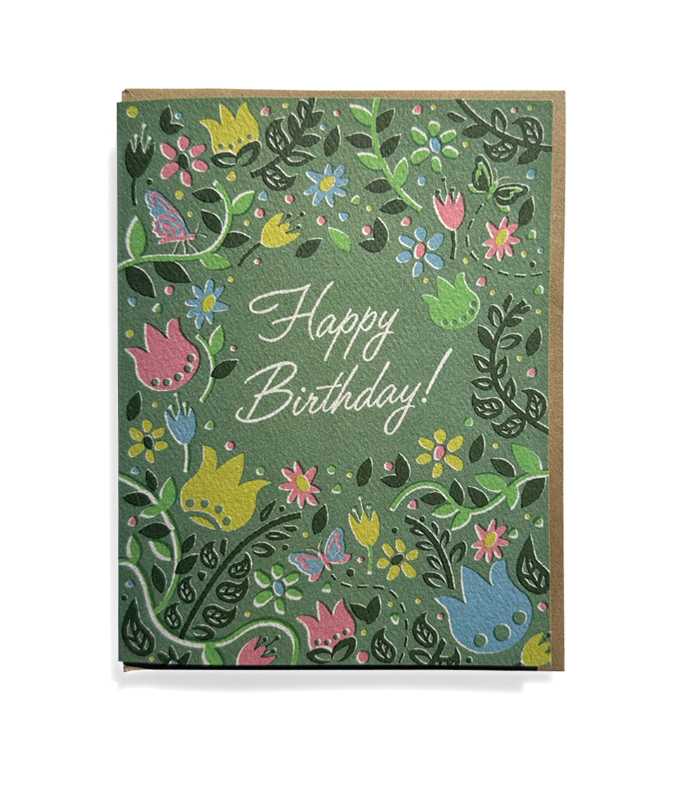 Flowers Happy Birthday Card