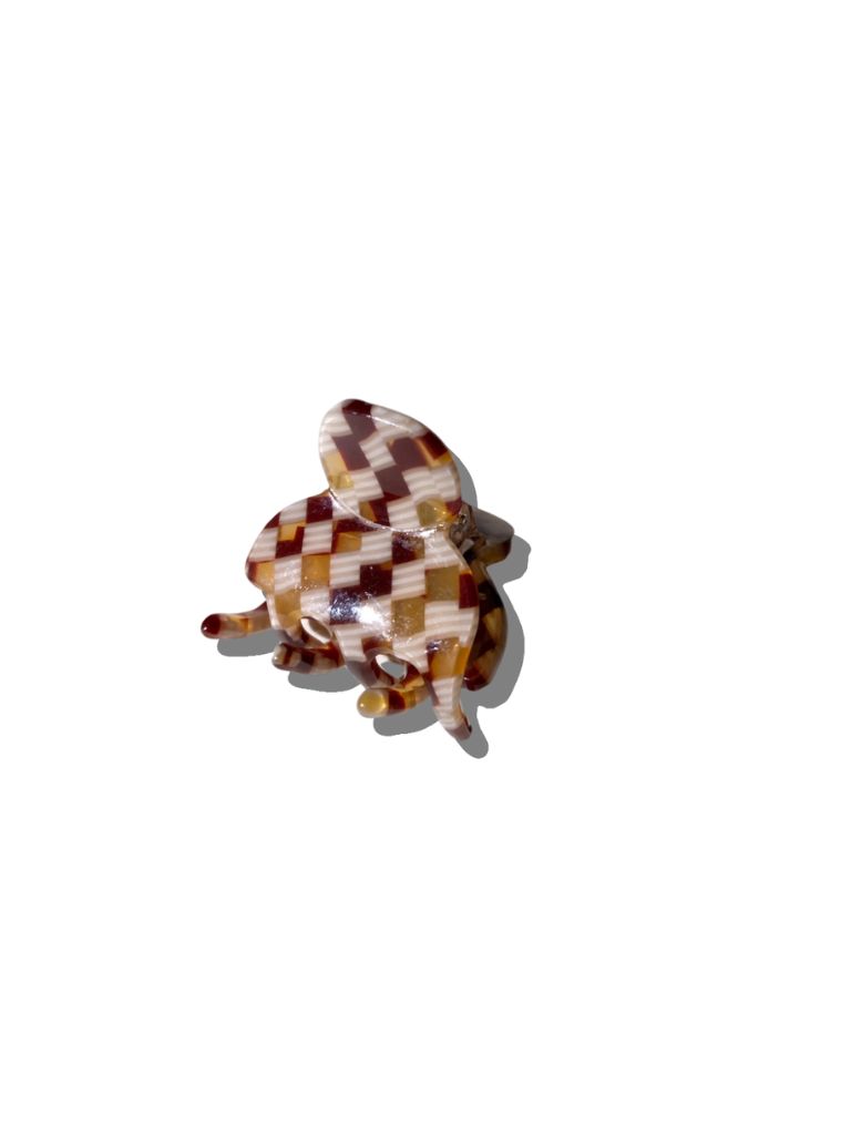 Checkered Mini Hair Claw Clip