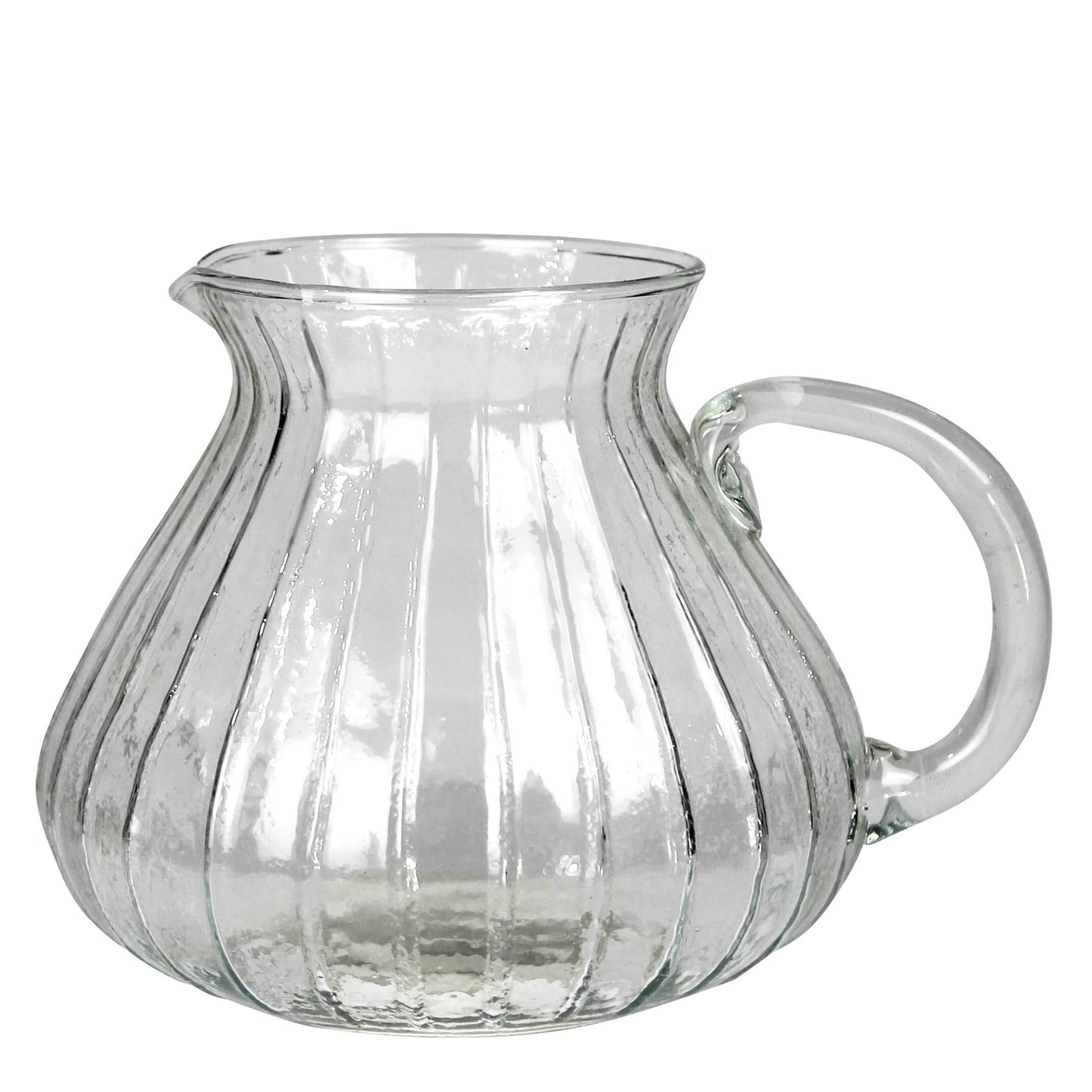 Ribbed Glass Pitcher