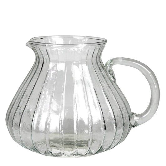 Ribbed Glass Pitcher
