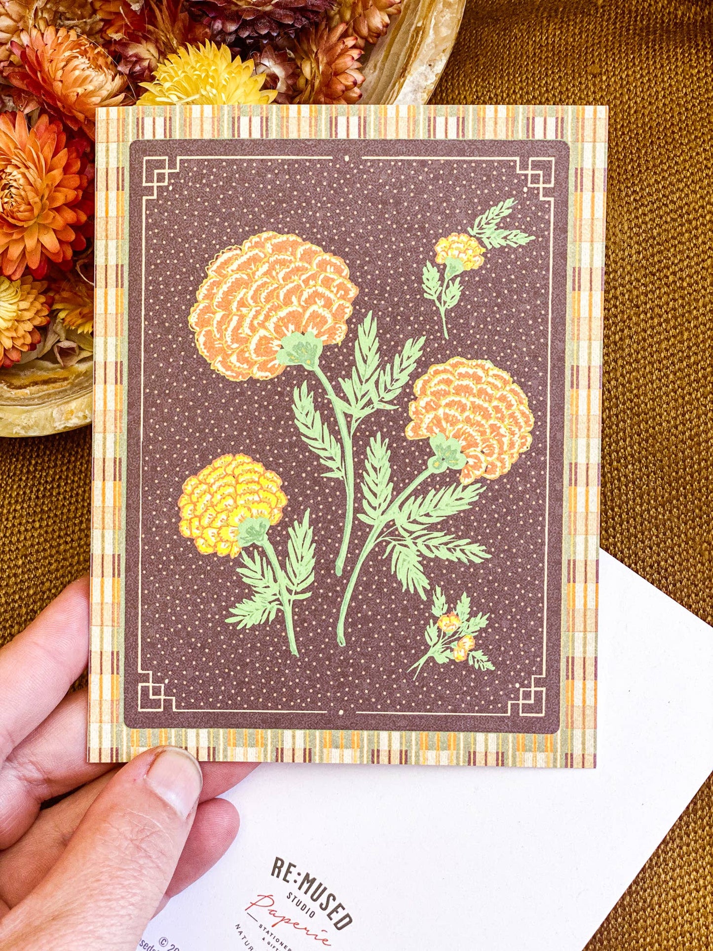 Knit Marigolds Card