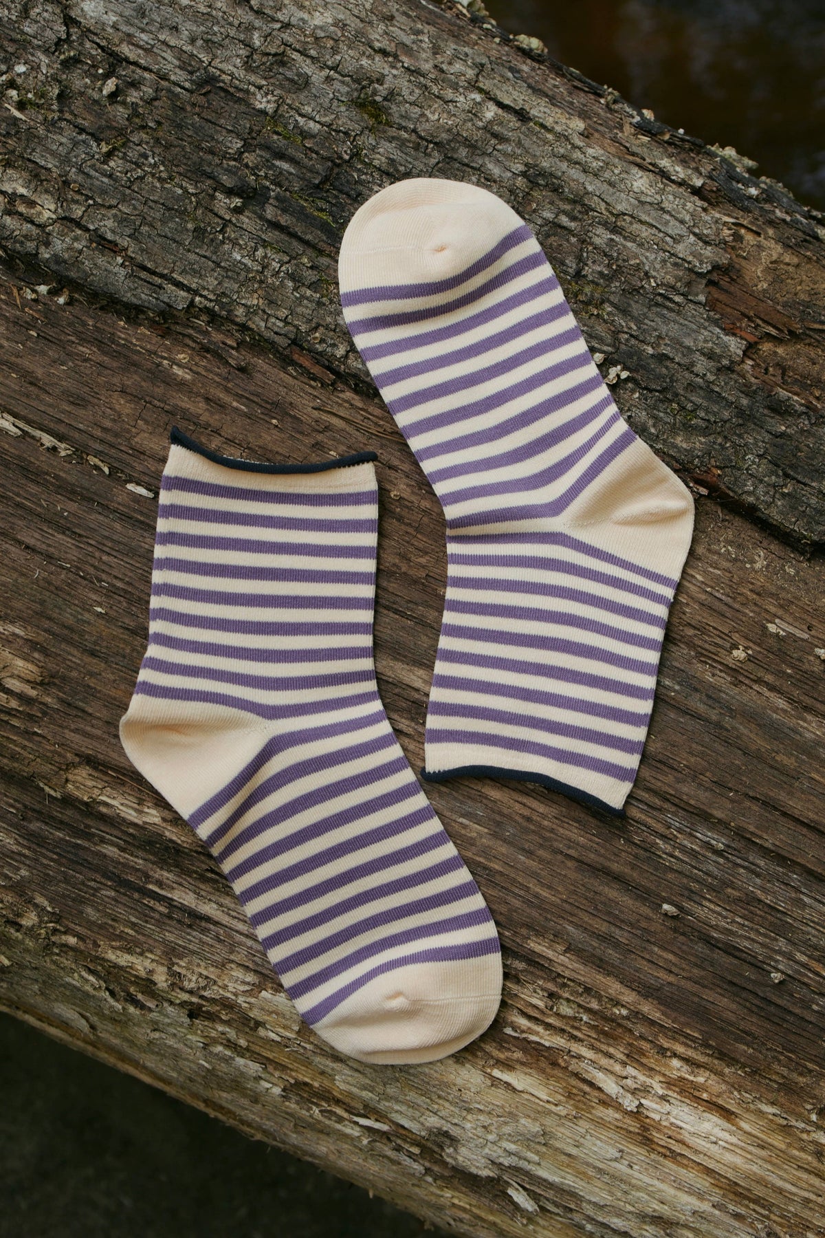Violet Meadow Striped Socks