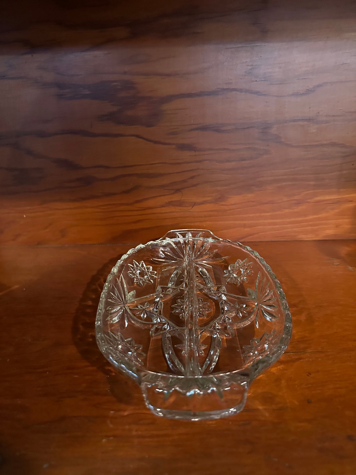 Cut Crystal Oval Relish Dish